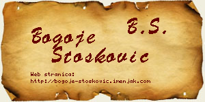 Bogoje Stošković vizit kartica